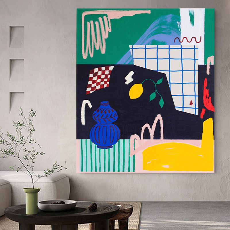 2. Pop Art Abstract Living Room Painting