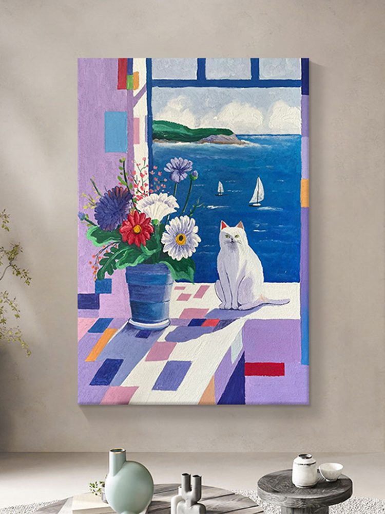 1. Matisse Cat Hand-Painted Texture Painting