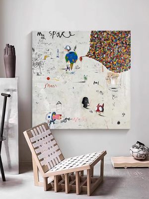 Superman Hand-painted Oil Painting Decorative Painting Living Room Porch Abstract Children’s Room Graffiti Art Hanging Painting - FanOilPainting