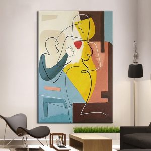 The Eternal Heart Picasso Pure hand-painted Oil Painting Abstract Figure Texture Painting - FanOilPainting