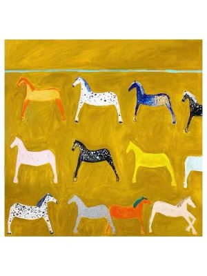MS Pure Hand-painted Oil Painting Unconstrained Style Modern Minimalist Abstract Horse Decorative Painting - FanOilPainting