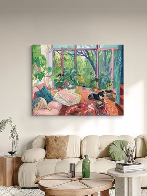 Matisse Minority Art Pure Hand-painted Oil Painting Colorful Cute Decorative Painting Living Room Hanging Banner Acrylic Texture Painting - FanOilPainting