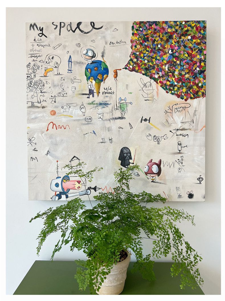 Superman Hand-painted Oil Painting Decorative Painting Living Room Porch Abstract Children’s Room Graffiti Art Hanging Painting - FanOilPainting