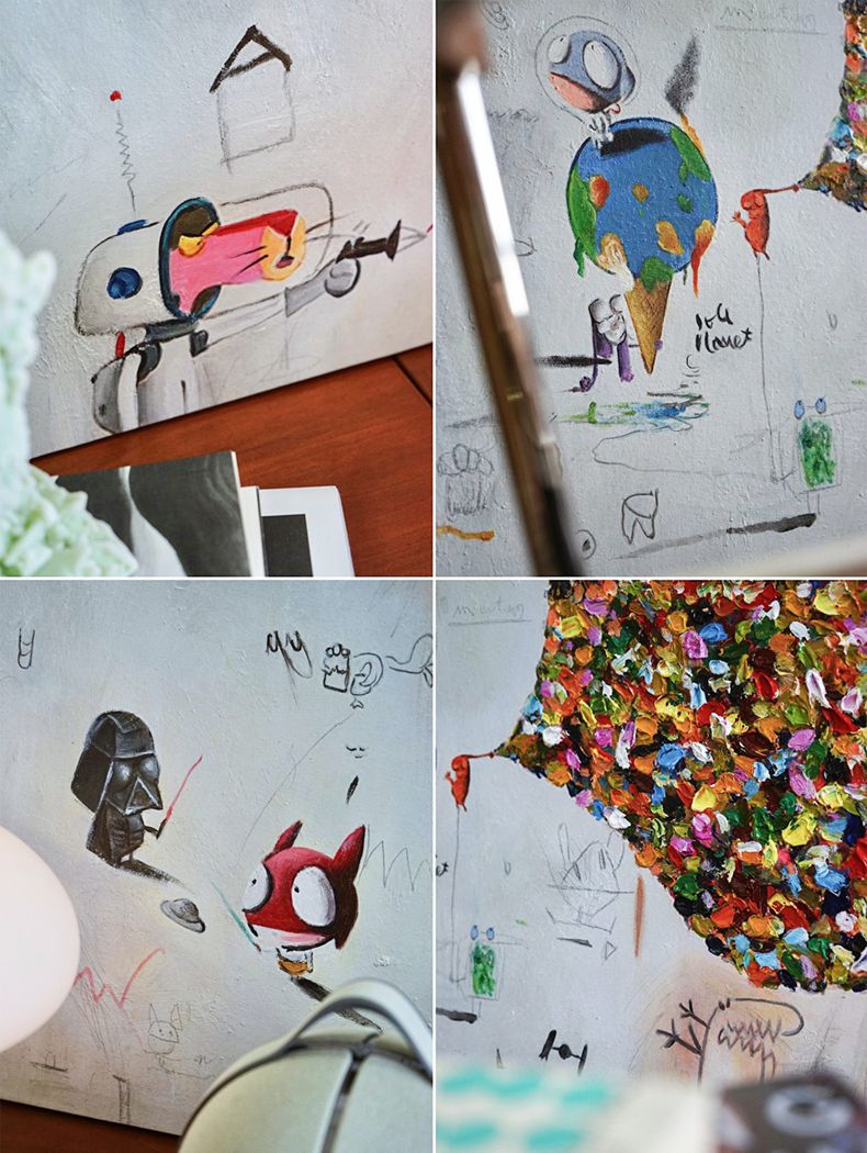 Superman Hand-painted Oil Painting Decorative Painting Living Room Porch Abstract Children’s Room Graffiti Art Hanging Painting - FanOilPainting