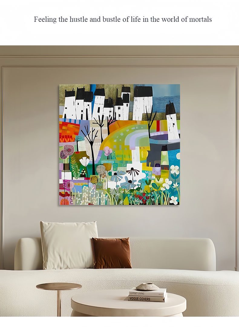 Restaurant Minority Hand-painted Art Oil Painting Abstract Urban Forest Landscape Decoration Painting - FanOilPainting