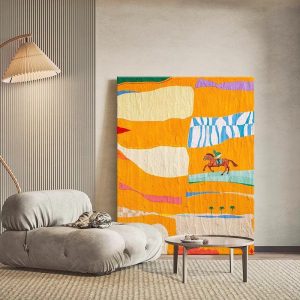 Art Abstract Horse Living Room Decorative Painting Texture Beach Scenery Hand-painted Oil Painting Entrance Wall Floor Hanging Painting - FanOilPainting
