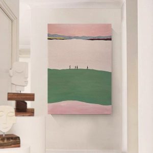 Pure Hand-painted Oil Painting Living Room Abstract Landscape Decoration Painting Modern Porch Art Minimalist Hanging Painting - FanOilPainting