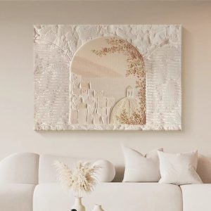 Abstract Texture Architectural Hand-painted Oil Painting French Cream Style Entrance Living Room Restaurant Decorative Painting 2025 New Hanging Painting - FanOilPainting