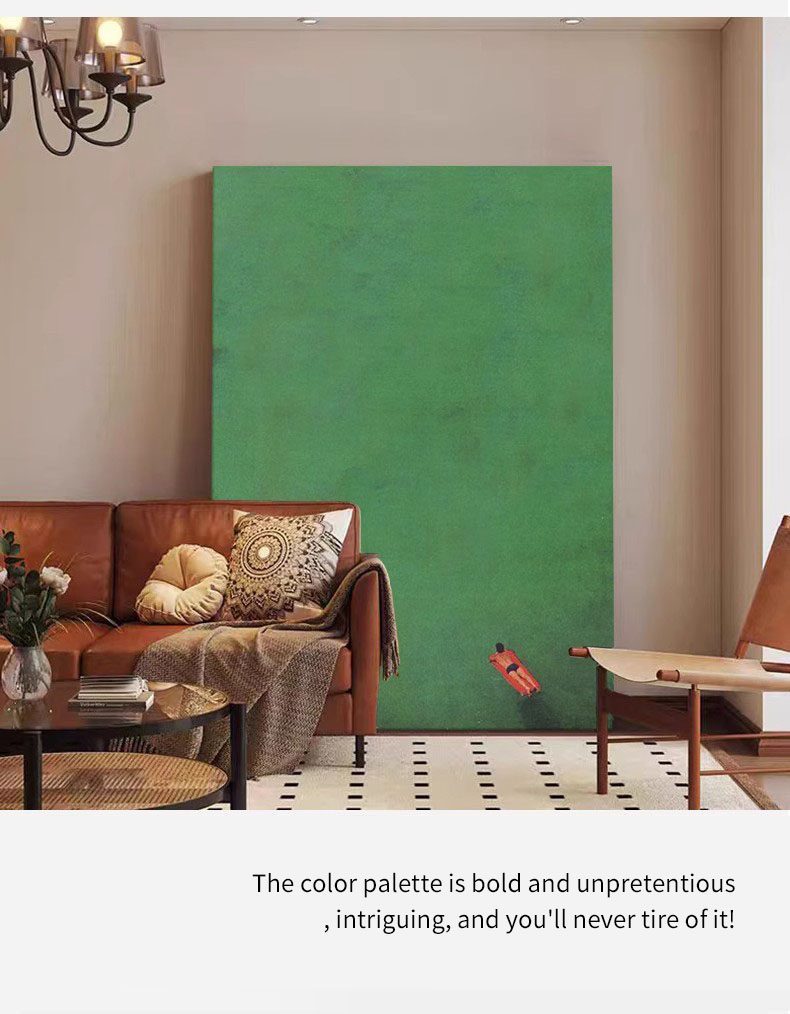 Living Room Abstract Art Decoration Painting Hand-painted Oil Painting Green Landscape Entrance Frameless Wall Painting - FanOilPainting