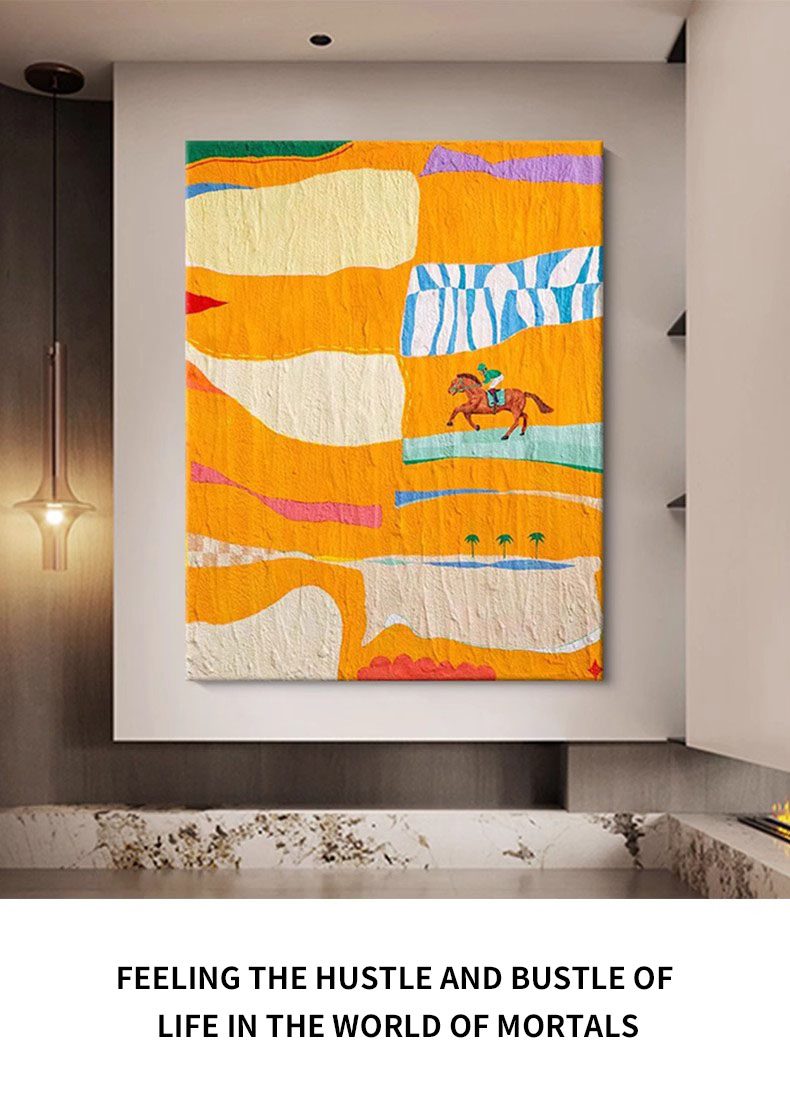 Art Abstract Horse Living Room Decorative Painting Texture Beach Scenery Hand-painted Oil Painting Entrance Wall Floor Hanging Painting - FanOilPainting
