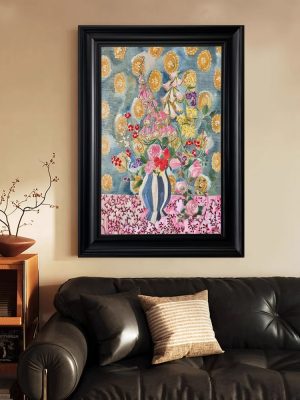 Vase Hand-painted Oil Painting Dopamine Flower Decoration Painting Dining Room Living Room Hanging Painting Entrance Texture Painting - FanOilPainting