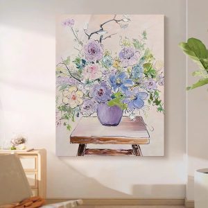 Cream Style Pure Hand-painted Oil Painting Living Room Flowers Acrylic Painting Porch Texture Painting Bedroom Decoration Painting Hanging Painting - FanOilPainting