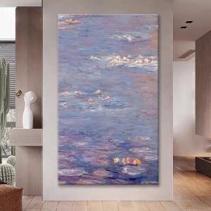 Monet World Famous Paintings Water Lily Murals Hand-painted Porch Texture Decorative Paintings Living Room Art Hanging Paintings - FanOilPainting
