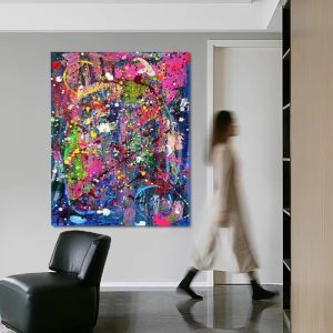 Starry Sky Series Pure Hand Painted Oil Painting Abstract Bedroom Art Hanging Painting - FanOilPainting