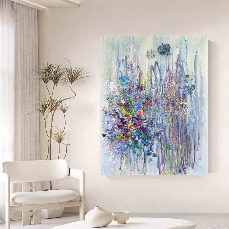 3. Abstract Hand-painted Texture Mural