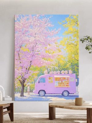 Healing Spring Iandscape Hand-painted Oil Painting Cream Style Impressionist Living Room Decoration Painting Abstract Texture Porch Hanging Painting - FanOilPainting