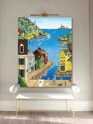 Matisse Coastal Town Art Handpainted Oil Painting Seaside Landscape Decorative Painting - FanOilPainting