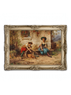 Classical Figure Oil Painting Pure Hand-painted Living Room Entrance Fireplace Wall Hanging Decorative Painting Customization - FanOilPainting