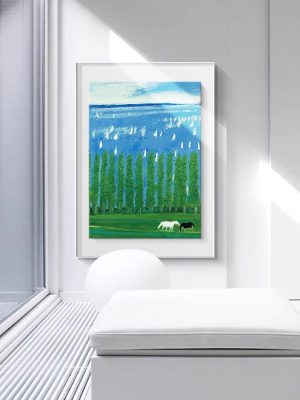 Refreshing Healing Grassland Forest Hand-painted Oil Painting Xinjiang Landscape Decorative Painting Living Room Art Hanging Wall Paintings - FanOilPainting