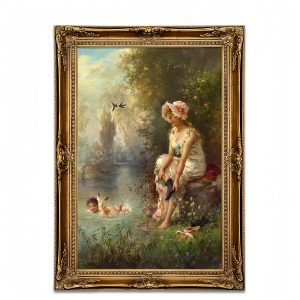 Hand-painted Living Room Decorative Painting Luxury European Entrance Oil Painting Classical Figure Angel Oil Painting - FanOilPainting