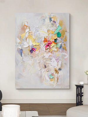 Hand-painted Oil Painting Colorful Abstract Decorative Painting Living Room Porch Background Wall Painting Light Luxury Texture Painting - FanOilPainting