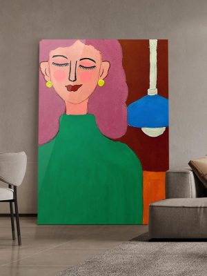 Minority Art Hand-painted Oil Painting Cartoon Abstract Figure High Sense Decorative Painting Living Room Porch Floor Painting - FanOilPainting